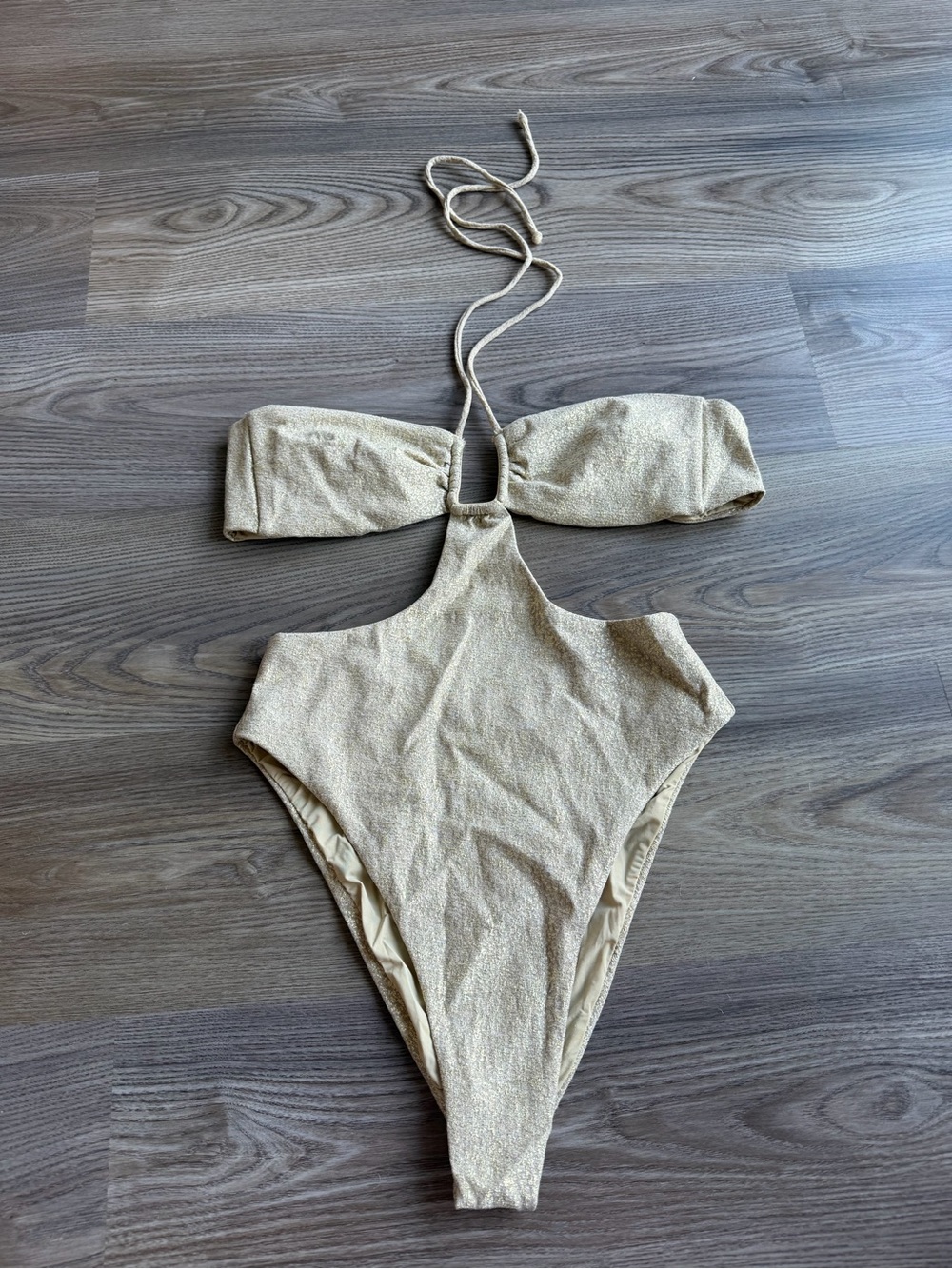 DEVON WINDSOR Gold Textured One-Piece Swimsuit